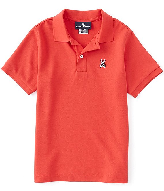 Color:Brilliant Red - Image 1 - Big Kids 7-20 Short-Sleeve Essential Polo Shirt