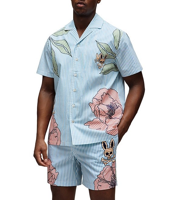 Psycho Bunny Coordinating Blair Poplin Short Sleeve Woven Camp