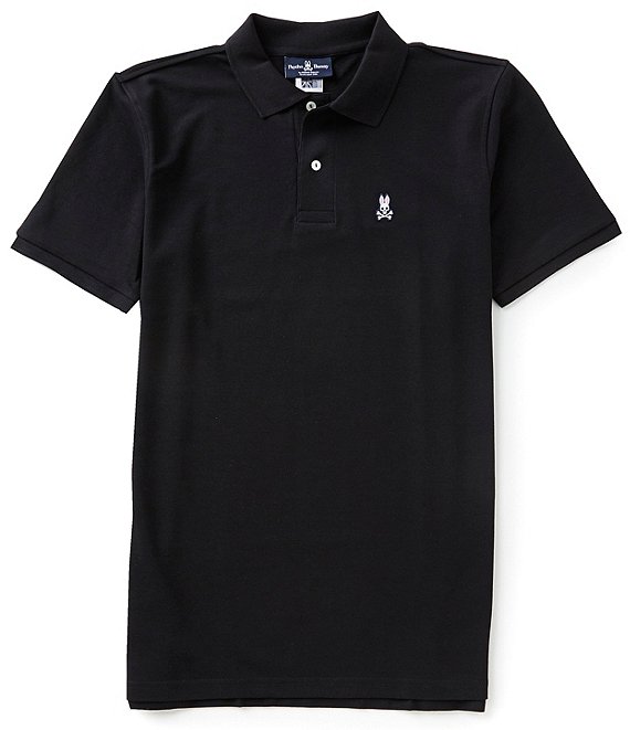 Color:Black - Image 1 - Classic Short Sleeve Solid Polo Shirt