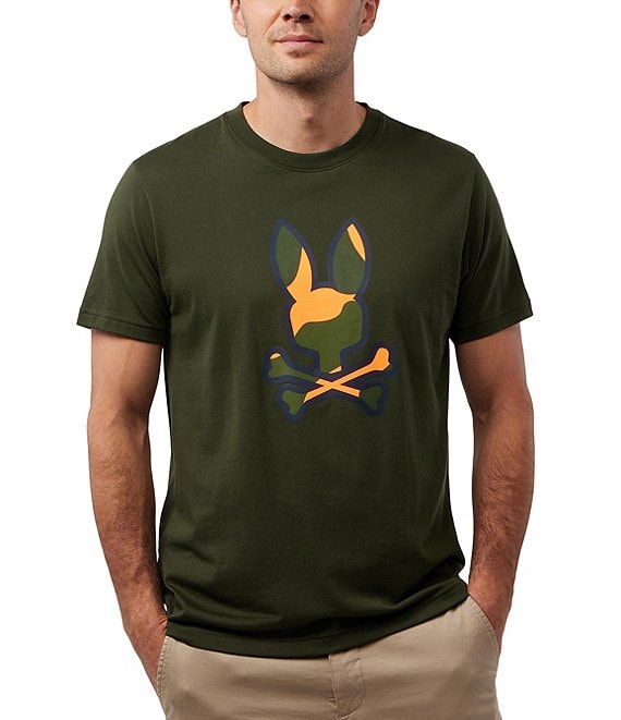 Psycho Bunny Plano Camo Logo Graphic Short Sleeve T-Shirt