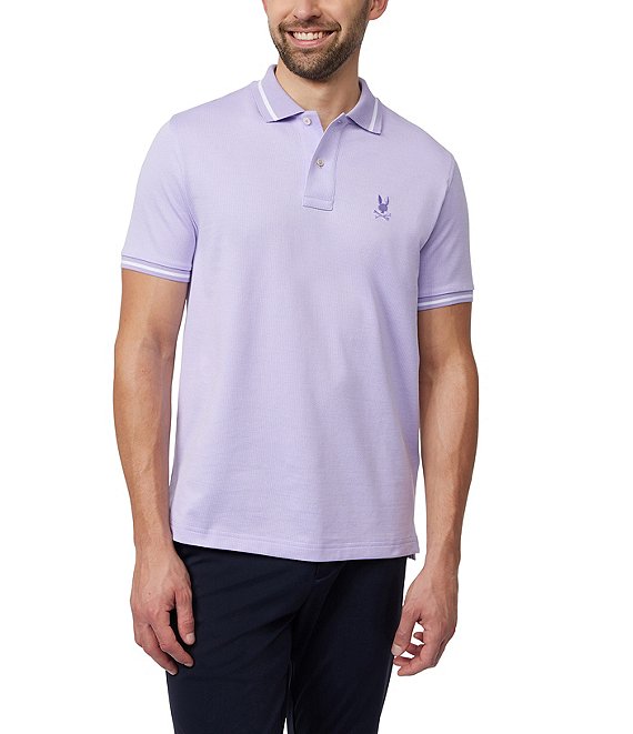 Psycho Bunny Warsaw Jacquard Pique Short Sleeve Polo Shirt | Dillard's