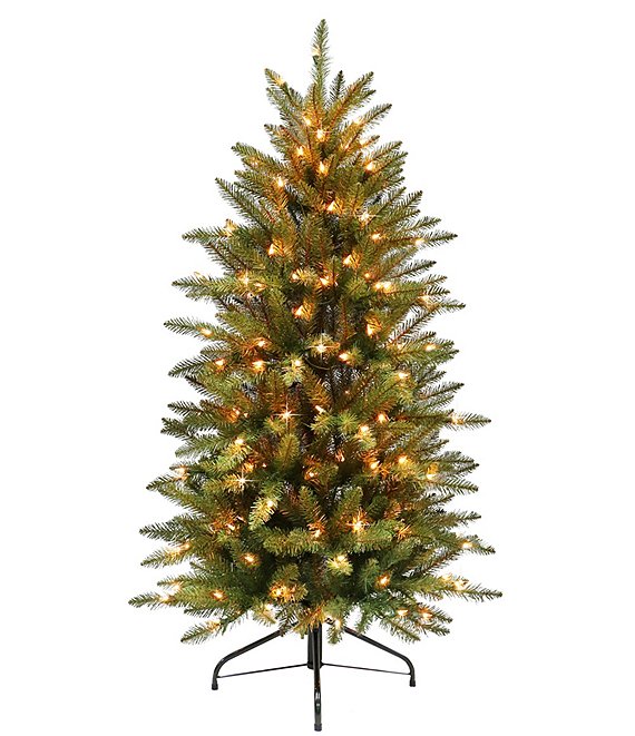 Puleo International Inc. 4.5-ft. Pre-Lit Slim Franklin Fir Christmas Tree