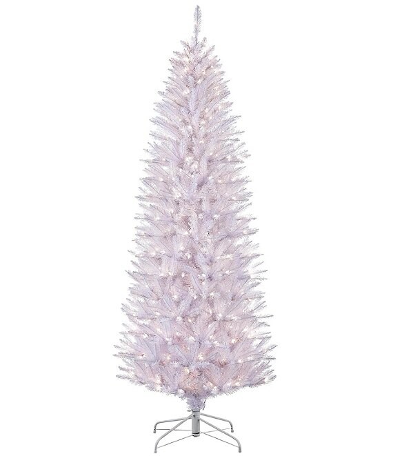 Puleo International Inc. 6.5-ft. Pre-Lit White Franklin Fir Pencil Christmas Tree