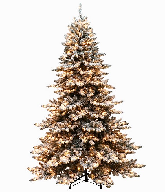 Puleo International Inc. 7.5-ft. Pre-Lit Flocked Princess Spruce Christmas Tree