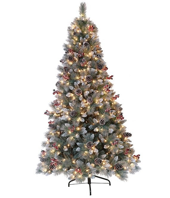 Puleo International Inc. 7.5-ft. Pre-Lit Glitter Pine Frosted Christmas Tree