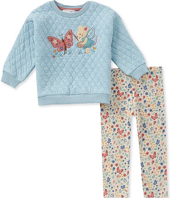 Purebaby Baby Quilted Windcheater Pullover & Printed Legging 2-Piece Set