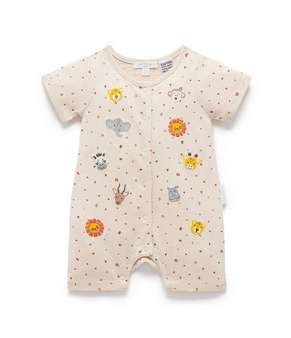 PureBaby® Baby Boys Newborn-24 Months Short-Sleeve Safari-Animal ...