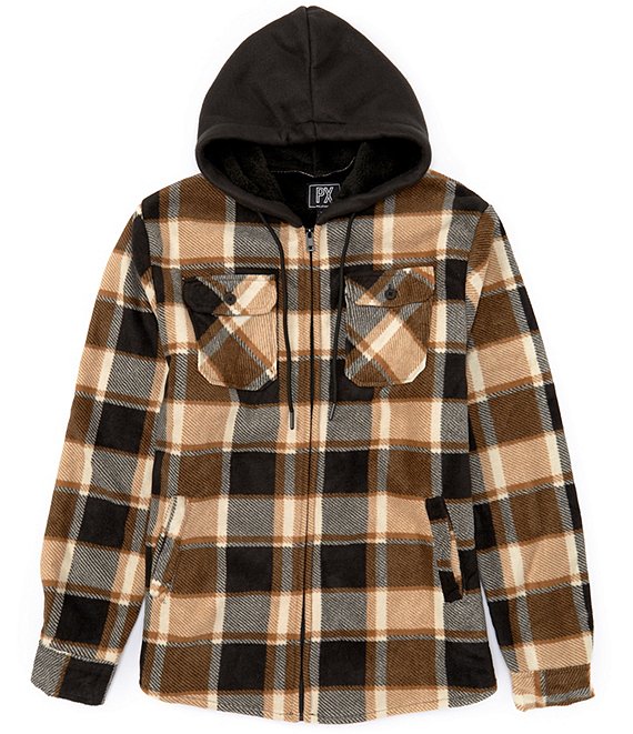 PX Clothing Sherpa Fleece Full Zip Hooded Jacket | Dillard's
