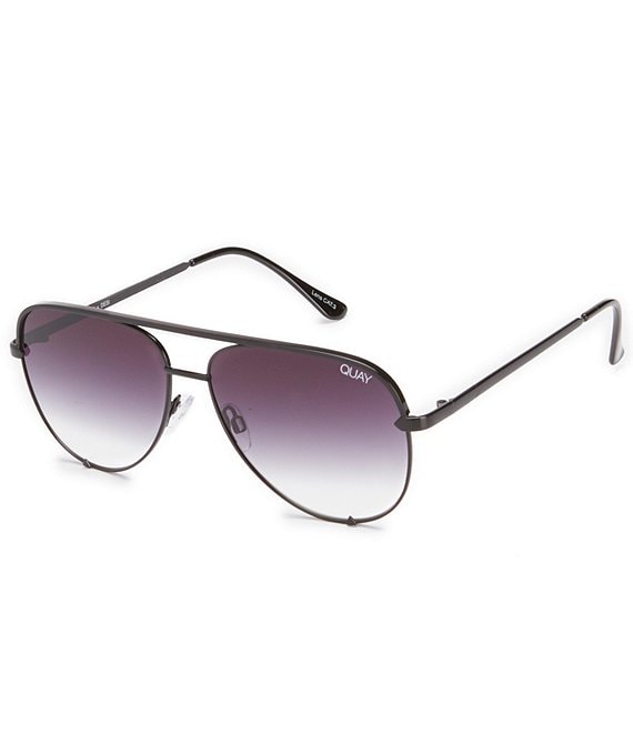 Color:Black/Fade - Image 1 - High Key Mini Mirrored Aviator Sunglasses