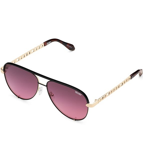 Quay Australia - Bronx Half-Rimmed Sunglasses in Coffee with Silver Mi –  Shop Hearts