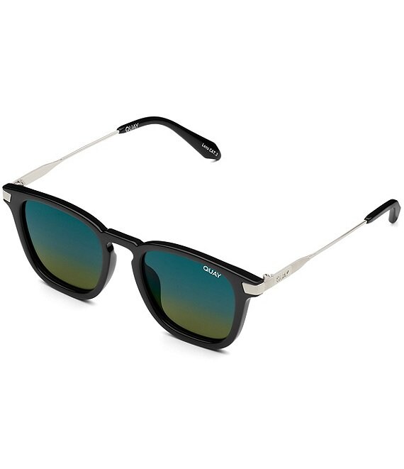 Color:Black Silver/Blue Green - Image 1 - Unisex Jackpot Remixed 44mm Round Sunglasses