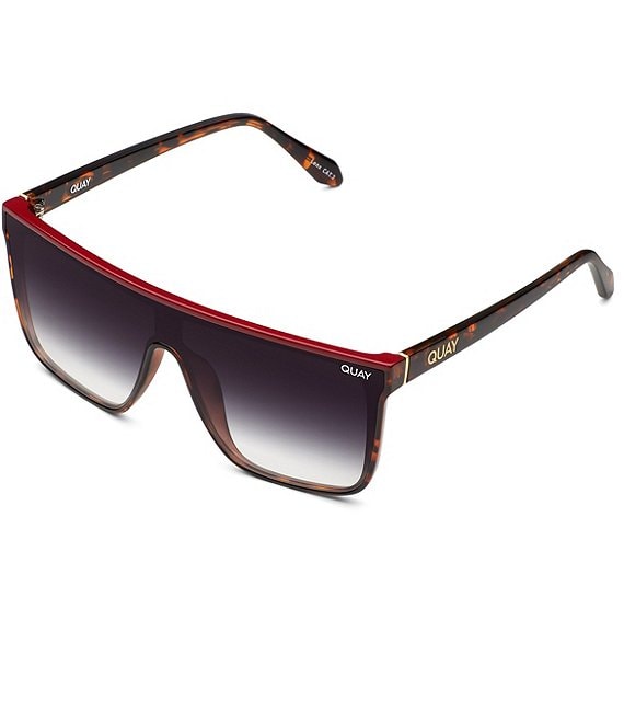 Color:Tortoise/Red Fade - Image 1 - Unisex Nightfall 49mm Shield Sunglasses