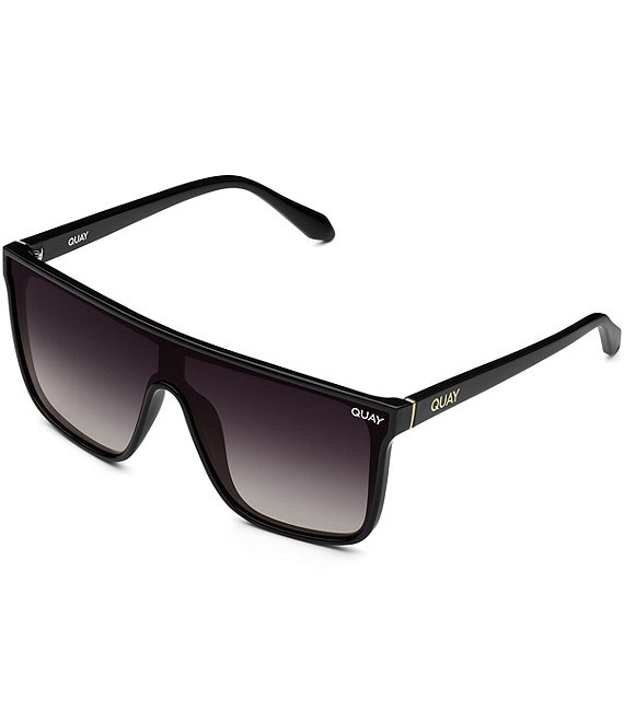 Color:Black/Smoke - Image 1 - Unisex Nightfall Oversized 52mm Polarized Shield Sunglasses