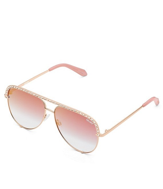 Color:Rose Gold/Copper Fade - Image 1 - x Dillard's Unisex High Key Bling 55mm Aviator Sunglasses