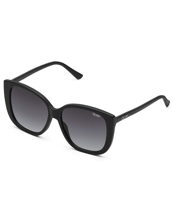 Color:Matte Black Smoke - Image 1 - Ever After Oversized Rounded Square Sunglasses