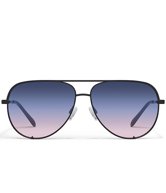 QUAY Unisex High Key Extra Large 55mm Aviator Sunglasses 