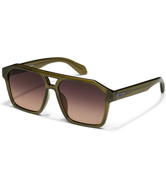 QUAY Unisex Soundcheck 48mm Retro Geometric Aviator Sunglasses
