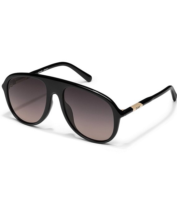 Quay Australia CHART TOPPER Sunglasses Quay chart topper aviator sunglasses in black with yellow  main image 4