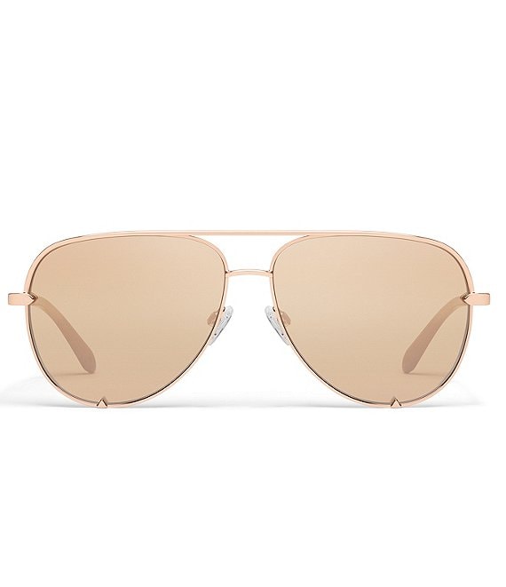 QUAY HIGH KEY Silver frame /Gold Lens - PRIDE Aviator Sunglasses - Unisex /NWT! QUAY // ltd ed pride rainbow silver frame polarized gold  main image 4