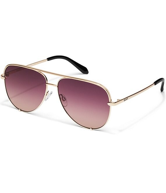 QUAY Women's High Key XL 64mm Aviator Sunglasses