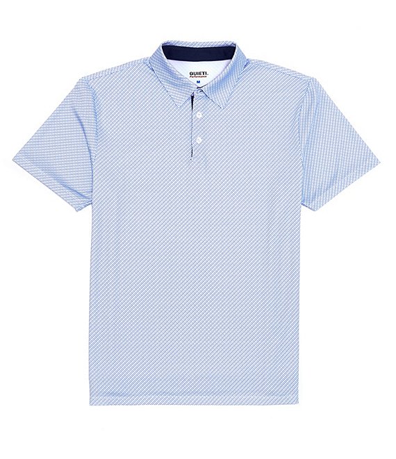 Quieti Foulard Print Stretch Short-Sleeve Polo Shirt