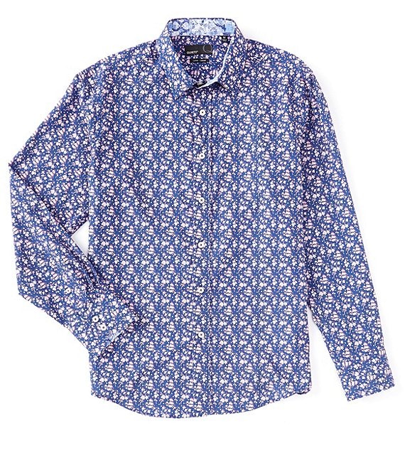 Quieti Floral Print Stretch Long Sleeve Woven Shirt | Dillard's