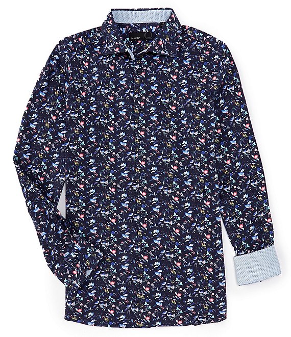 Quieti Performance Stretch Floral Print Long Sleeve Woven Shirt | Dillard's