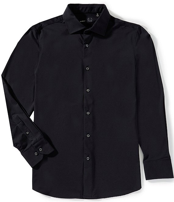 Quieti Textured Solid Dobby Long Sleeve Woven Shirt
