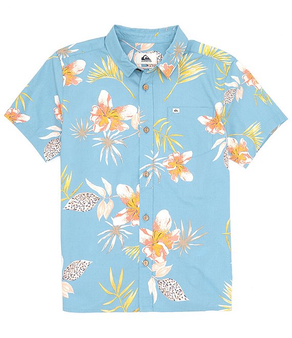 Quiksilver Big Boys 8-20 Short-Sleeve Tropical Floral Boy Woven Shirt ...