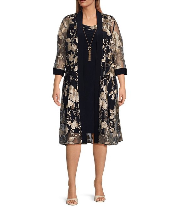 Black shops jacket dress plus size