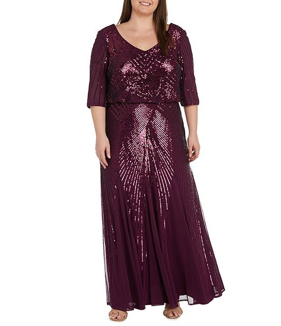 R&m richards plus sale size dress sequin embellished