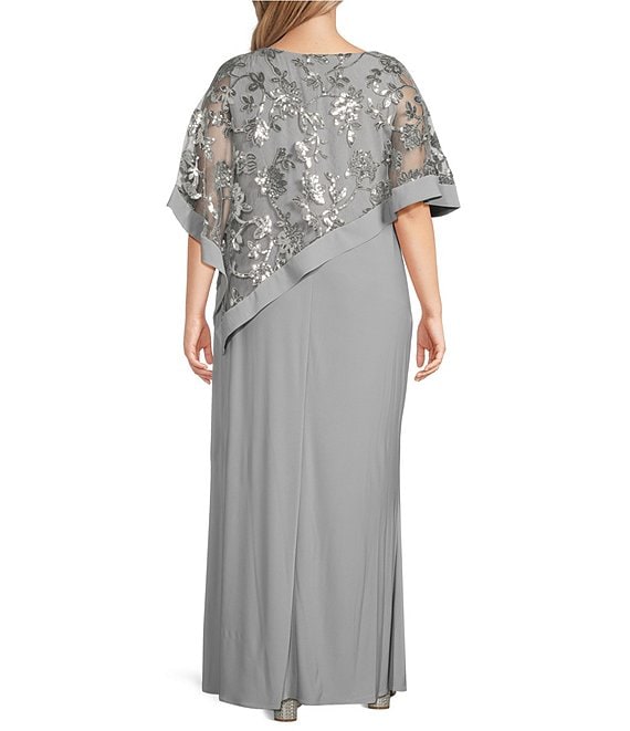 sequin poncho dress R&M Navy Blue Formal Party Sequined Poncho Dress sz 10