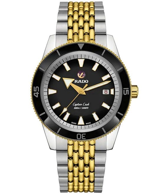 Color:Two Tone - Image 1 - Unisex Captain Cook Automatic Two Tone Stainless Steel Bracelet Watch