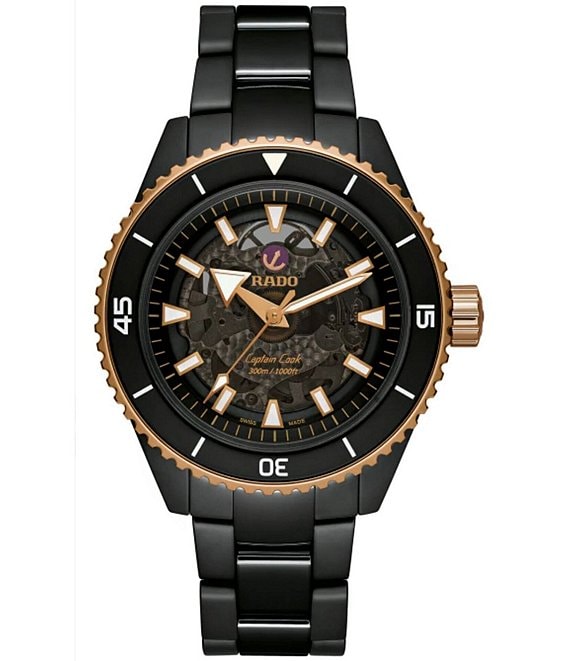 Color:Black - Image 1 - Unisex Captain Cook High-Tech Automatic Black Titanium Bracelet Watch