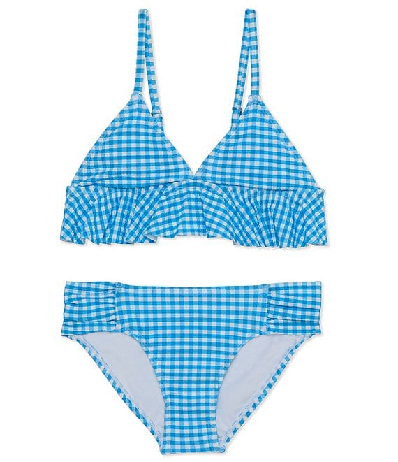 Raisins Big Girls Over The Shoulder Adjustable Strap Gingham Print 2-Piece Swimsuit Set