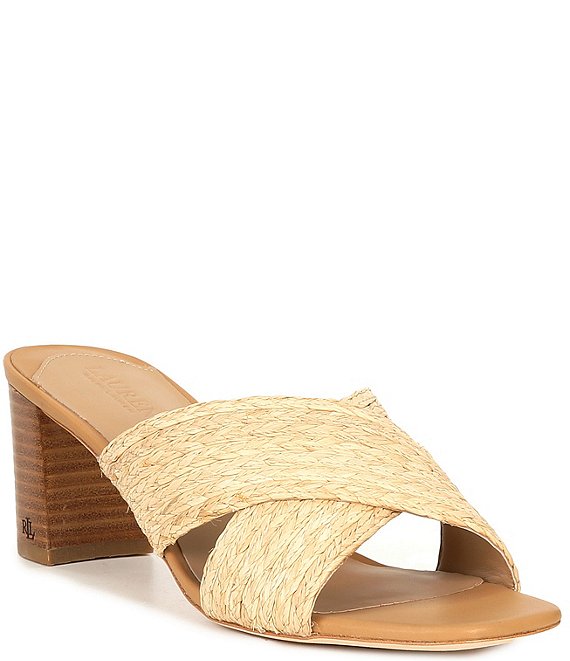 Lauren Ralph Lauren Freddi Raffia Slide Sandals | Dillard's