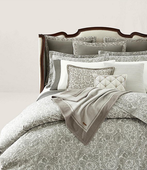 Color:Graphite Grey - Image 1 - Aubree Collection Paisley Duvet Cover