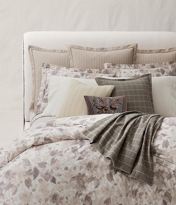 Color:Cream - Image 1 - Avery Bedding Collection Floral Sateen Comforter