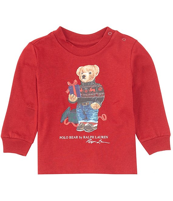 Ralph Lauren Baby Boys 3-24 Months Long Sleeve Polo Bear Jersey T-Shirt ...