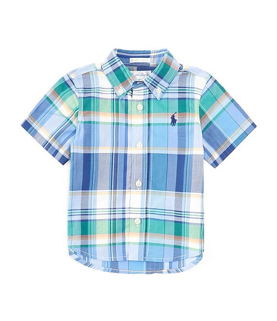 Ralph Lauren Baby Boys 3-24 Months Short-Sleeve Plaid Woven Shirt ...