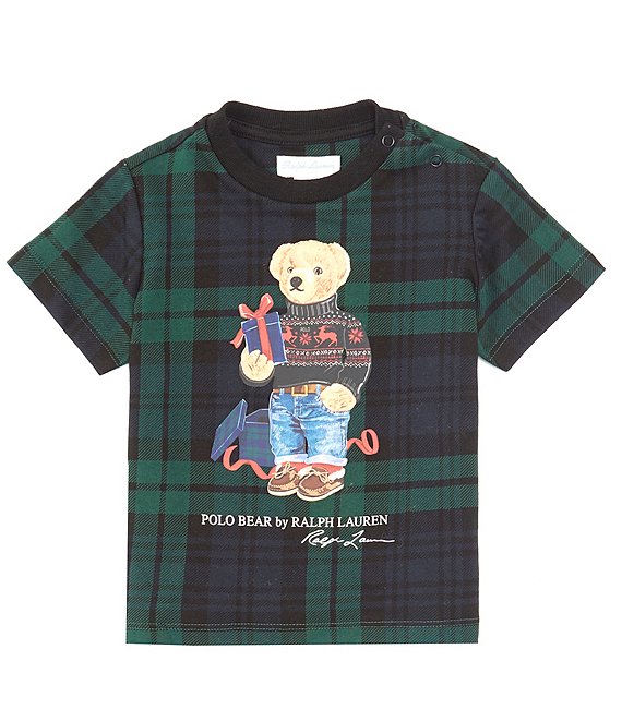 Ralph Lauren Baby Boys 3-24 Months Short Sleeve Polo Bear Plaid Jersey ...