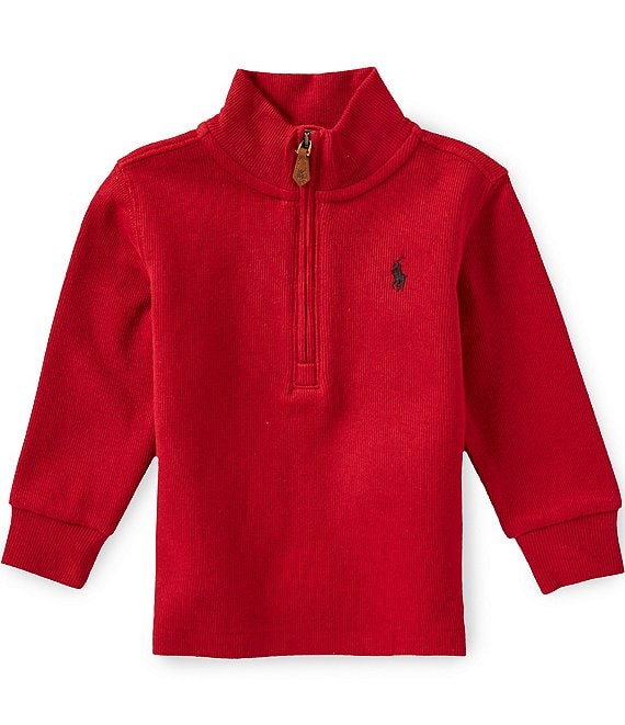 Ralph Lauren Baby Boys Long-Sleeve Estate-Rib Quarter-Zip Pullover