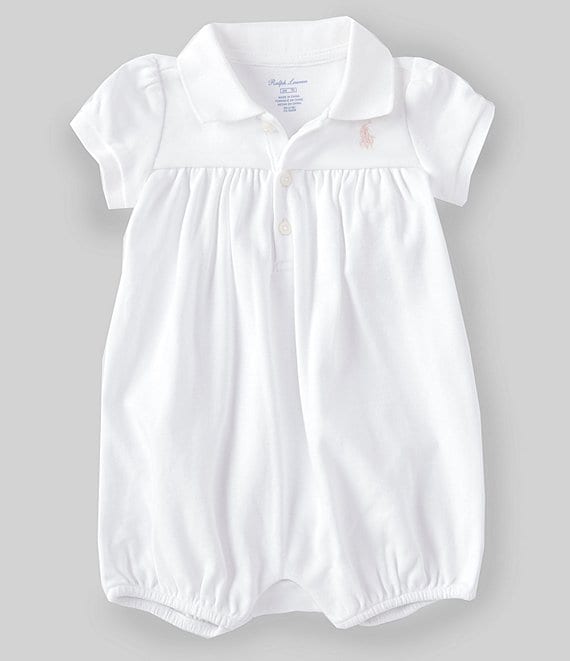 Ralph Lauren Baby Girls 3-24 Months Short-Sleeve Interlock Bubble ...