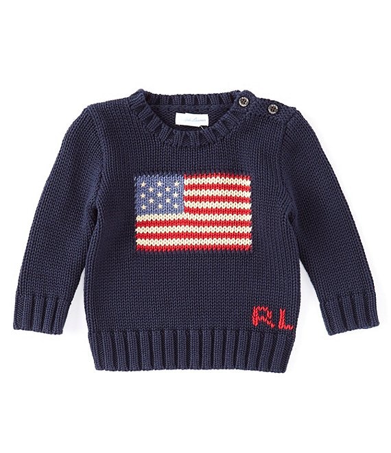 Ralph Lauren Baby Boys 3-24 Months Long Sleeve American Flag Sweater ...