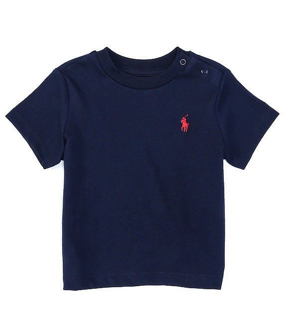 Color:Cruise Navy - Image 1 - Baby Boys 3-24 Months Short Sleeve Basic Jersey T-Shirt