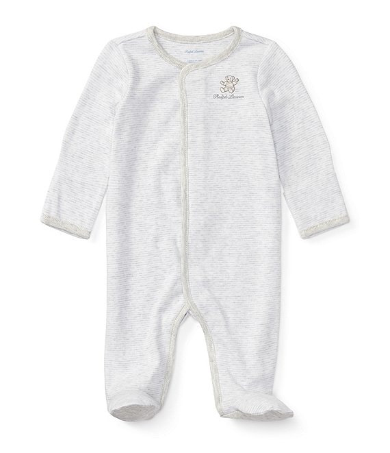 Ralph Lauren Baby Newborn-9 Months Long Sleeve Striped Footed Coverall ...