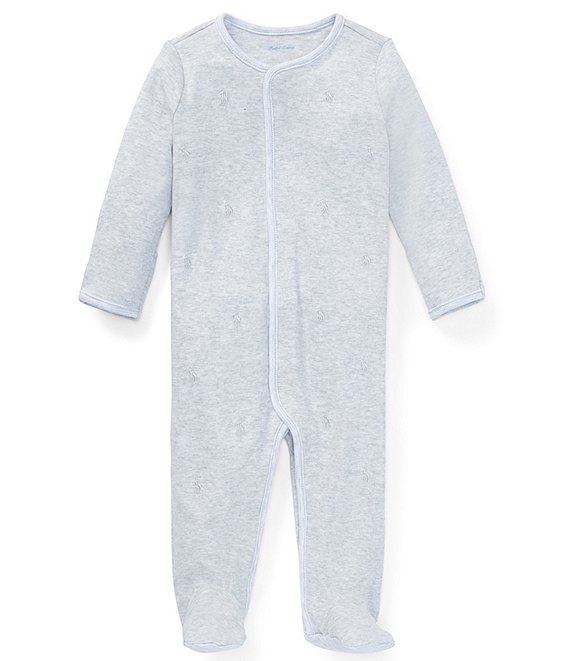 Color:Quartz Heather - Image 1 - Baby Newborn-9 Months Pony Footed Coverall
