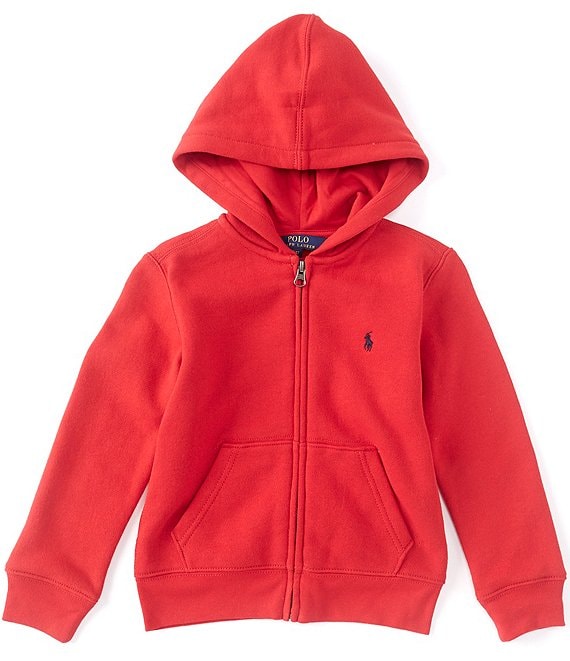 boys red zipper hoodie