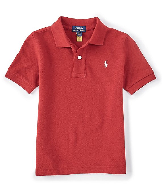 Color:Casino Red - Image 1 - Little Boys 2T-7 Short-Sleeve Collegiate Mesh Polo Shirt