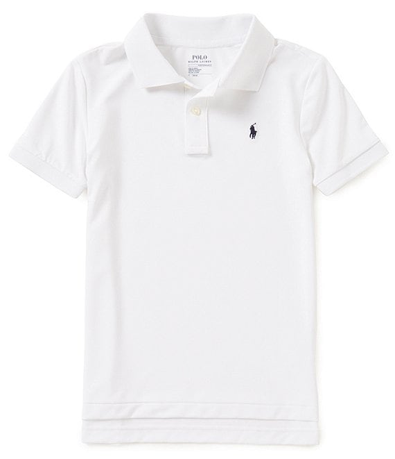 Color:White - Image 1 - Childrenswear Little Boys 2T-7 Lisle Solid Short-Sleeve Polo Shirt